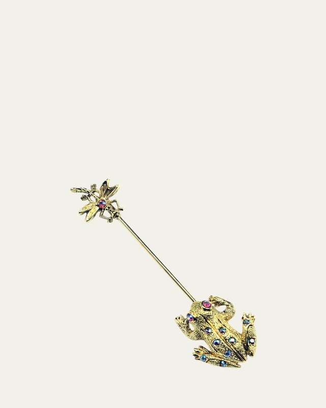 Crystal Frog & Insect Pin